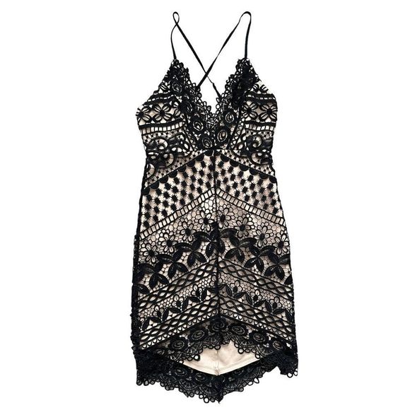 ASTR The Label Lace A Line Midi Dress Black Size‎ Small Cocktail Wedding Dress - Picture 1 of 9